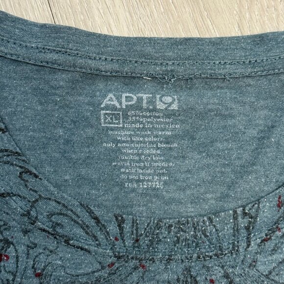 Y2K APT.9 Blood Splatter Graphic Men's Teal T-Shirt - Size XL - Picture 6 of 6